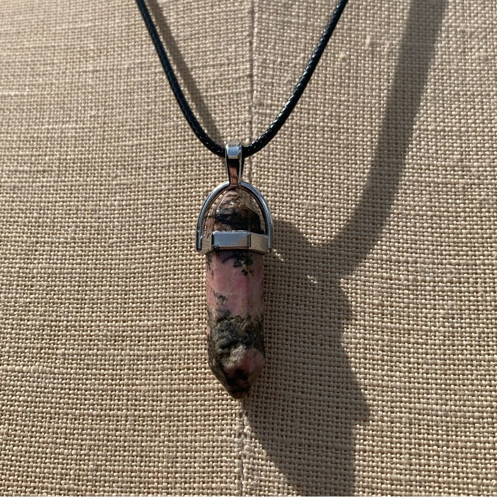 Handmade Genuine Stone Dagger Charm Amulet Necklace - Picture 5 of 14